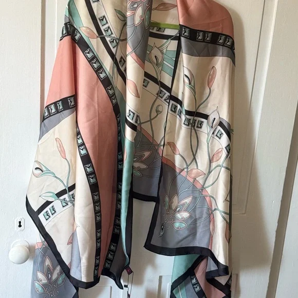 Brand New Multicolor Silk feeling Scarf - Picture 2 of 3